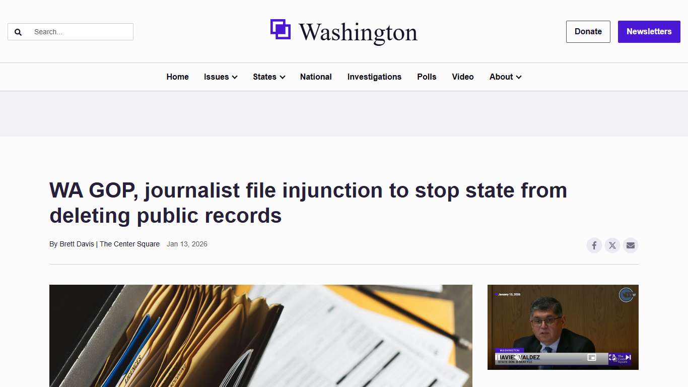 WA GOP, journalist file injunction to stop state from deleting public records | Washington | thecentersquare.com